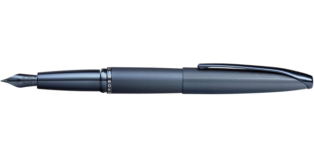 ATX® Sandblasted Dark Blue Stainless Steel Fine Nib Fountain Pen